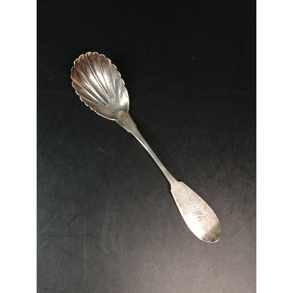 Hartford H.I. Sawyer Pure Coin Silver Shell Spoon ~6.5"